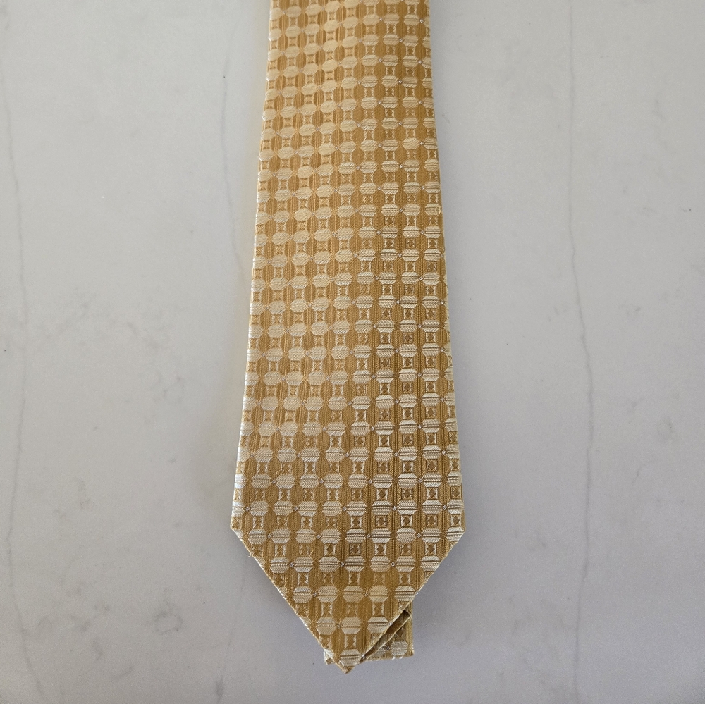 Barbara Blank Silk Gold Patterned Tie